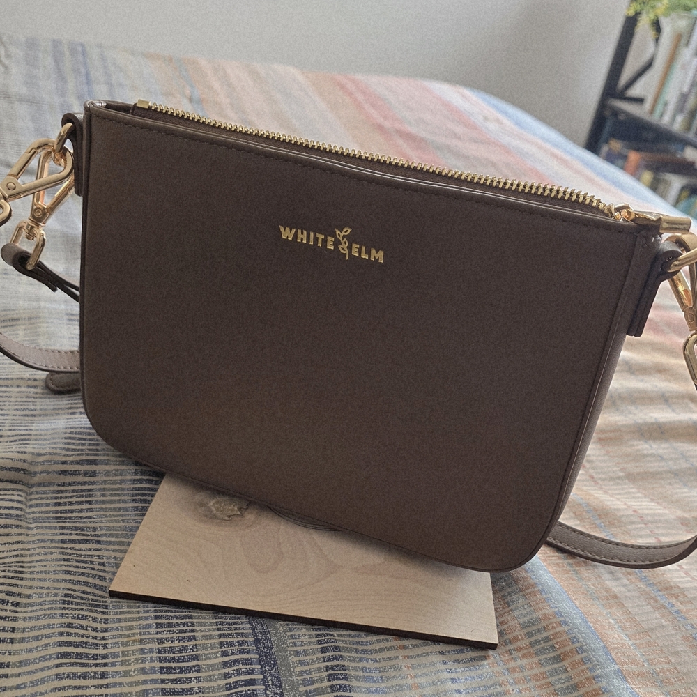 New - White Elm Caramel Ara Crossbody Clutch
